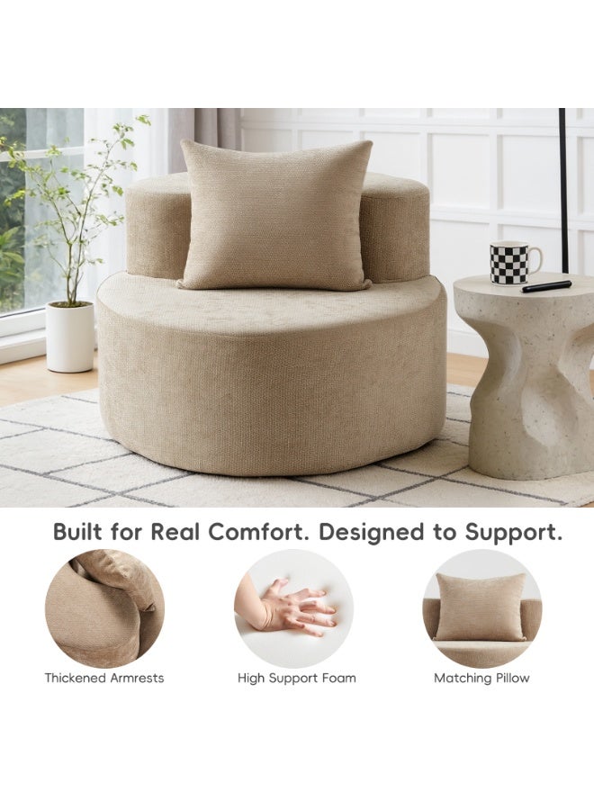 هدف كرسي استرخاء دائري داخلي، كرسي أريكة أرضي فردي لغرفة المعيشة، غرفة النوم، الشقة - Image 3